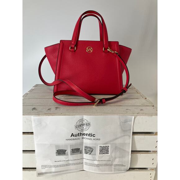 MICHAEL KORS WATERMELON COLOR PEBBLED LEATHER CROSSBODYBAG - Picture 2 of 16